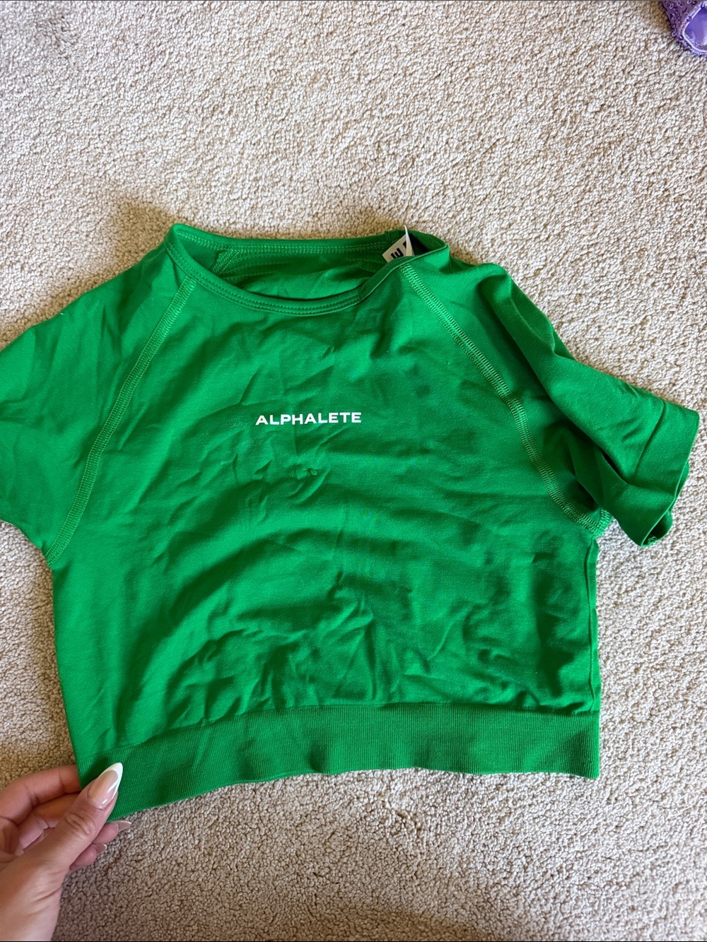 Alphalete Kids Bright Green Short Sleeve Crop Tee
